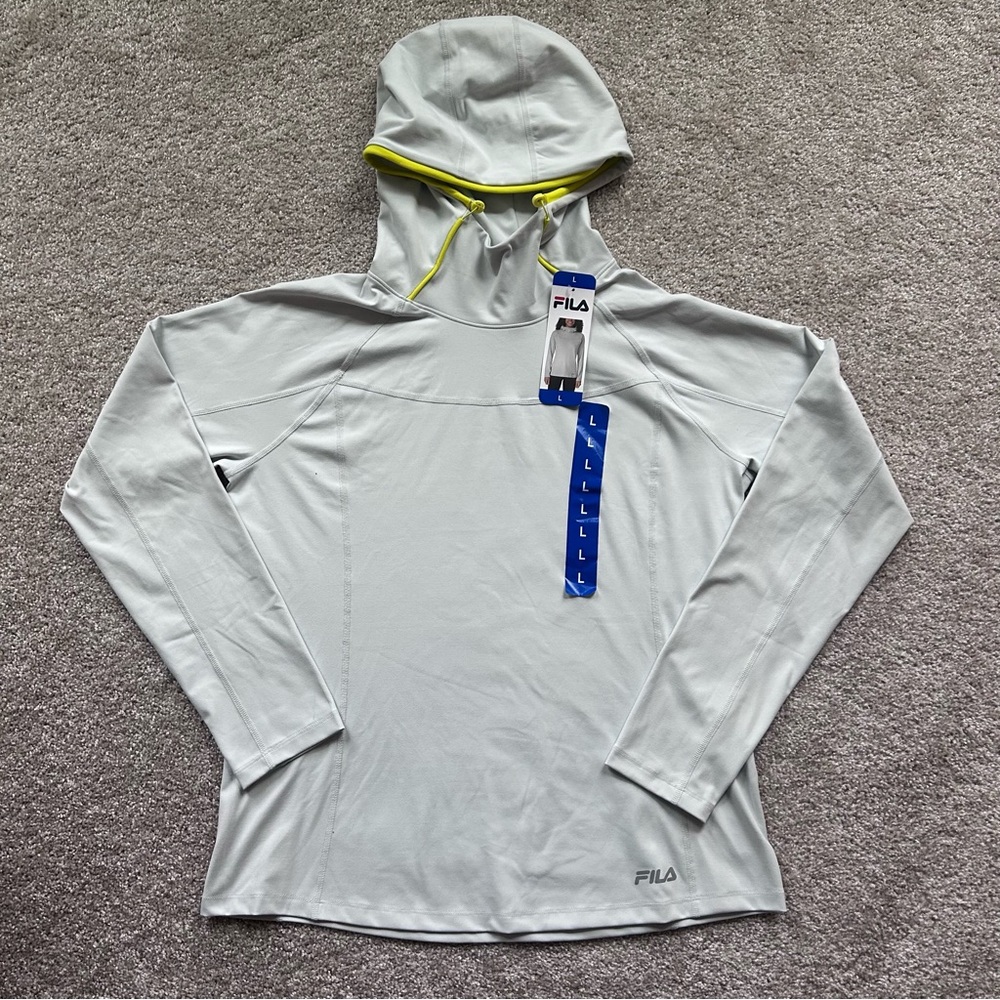 New With Tags FILA Ladies' Training Hoodie Funnel Neck Gray Size Large - Picture 3 of 12
